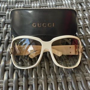 White frame brown lens Gucci sunglasses!